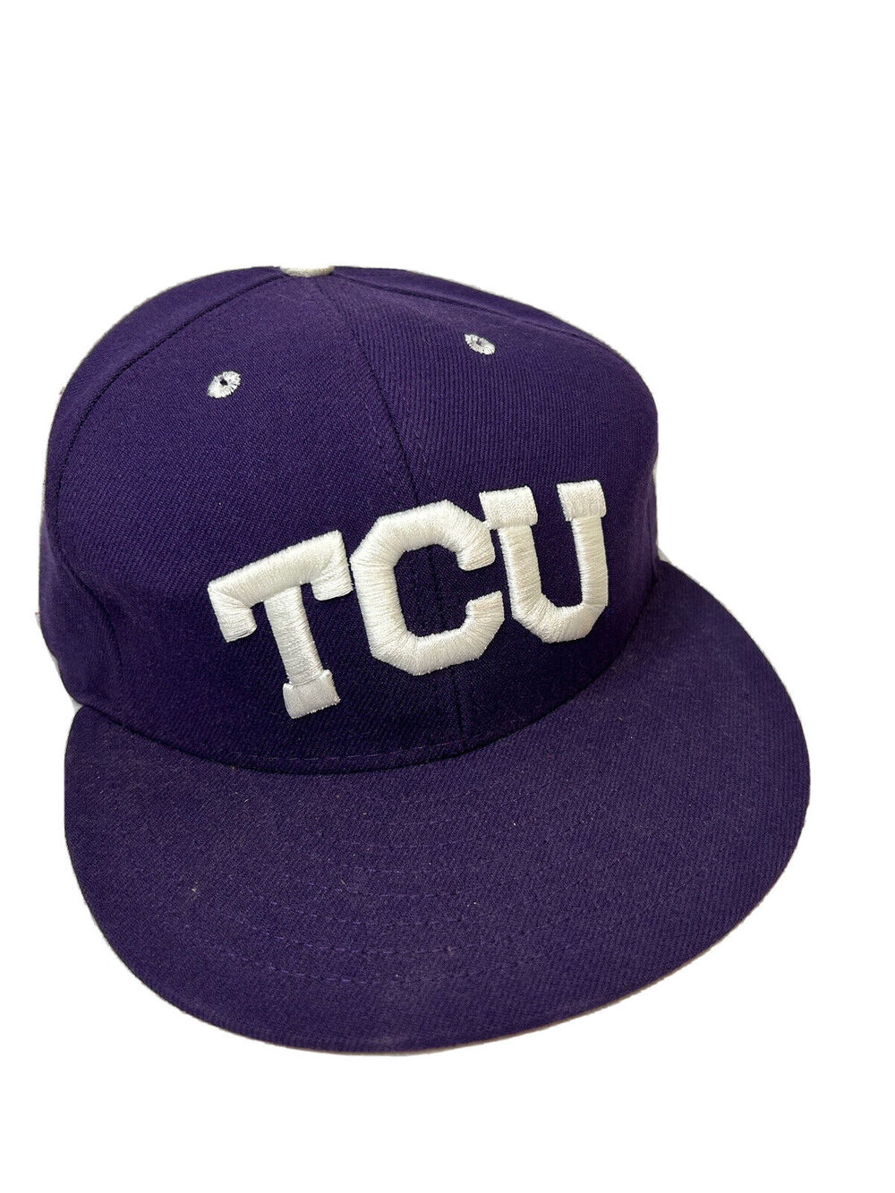 Texas Christian Univ Hat OTF ProLine Size L Elastic Back Purple Frogs TCU
